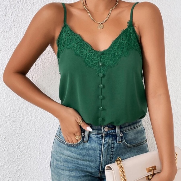 Boho Lace Trim Cami Tank Top - Picture 8 of 13
